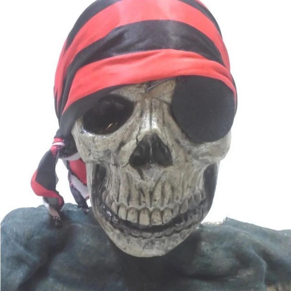 Vintage Halloween Pirate Skeleton Party Decor with Red Bandana
